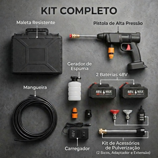 Lavadora A Jato De Alta Pressão Portátil Recarregável Preto 127/220v 50/60 em Oferta na Shopee