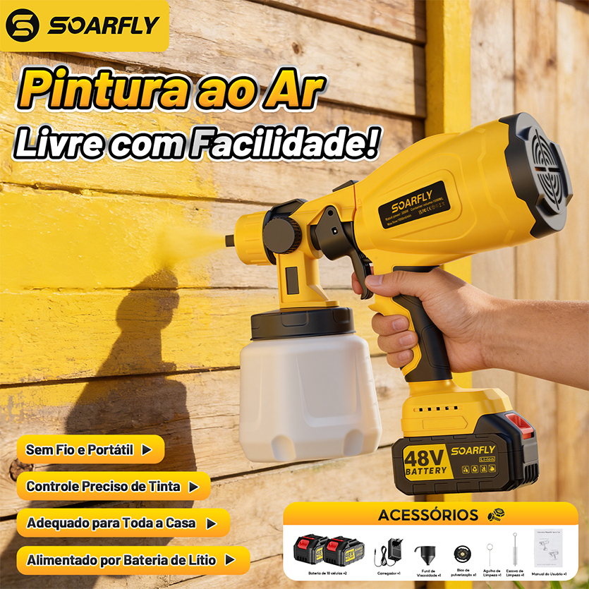 Pistola Elétrica Para Pintura Pulverizador de Tinta com Bico de Metal e Compressor 200w em Oferta na Shopee