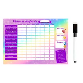 Planner Infantil Quadro Magnético Personalizado Infantil Semanal Rotina e Caneta com Imã em Oferta na Shopee
