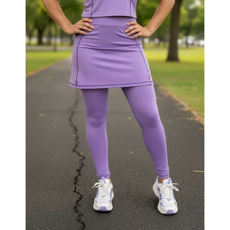 Calça Saia Com Bolso Moda Evangélica Fitness Academia Caminhada Treinos Moda Modesta