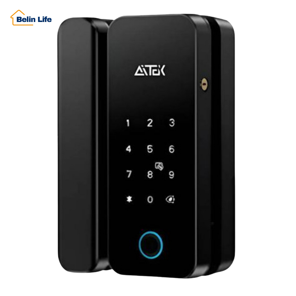 Fechadura Inteligente Sobrepor Porta Vidro Correr Basculante Biometria Digital Tag Senha Sigma-FE20