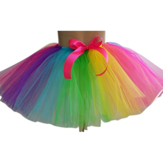 Saia tutu mesclada circo colorida bebê até 10 anos em Oferta na Shopee