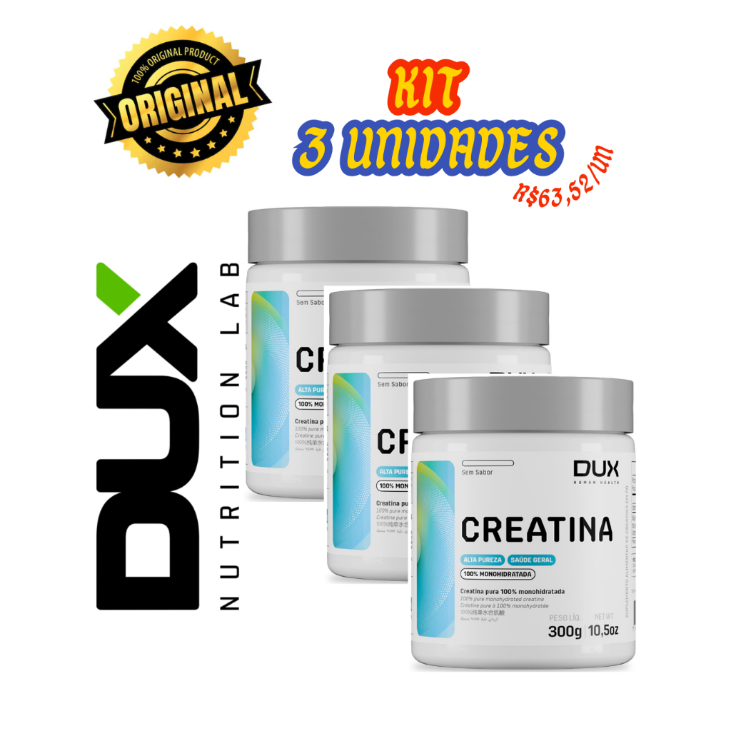 Creatina Monohidratada 300g Dux Nutrition 100% Pura Alta Absorção Força Massa e Performance Original em Oferta na Shopee