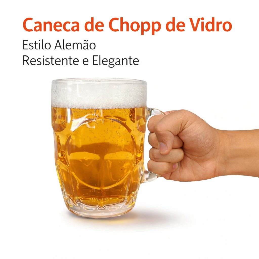 KIT 02 Canecas De Vidro Chopp Cerveja Bar Restaurante Padaria Outback Churrasco Presente
