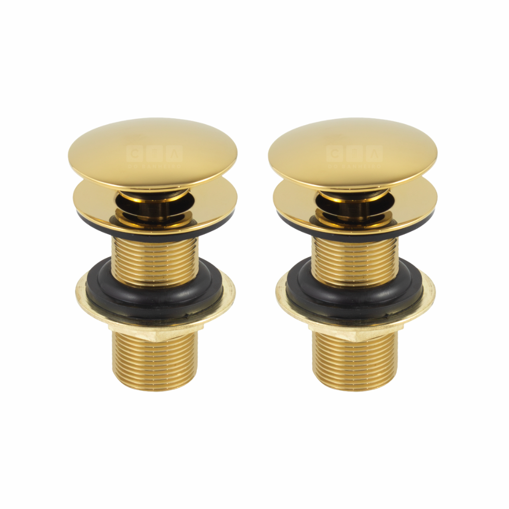 Kit 2 Válvulas Click Lavabo 7/8 Luxo Dourada Gold Inteligente Inox Banheiro em Oferta na Shopee