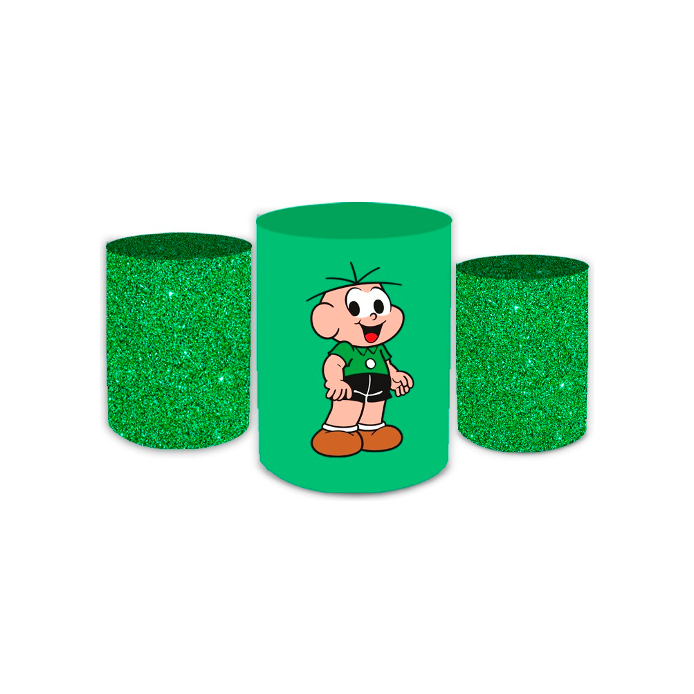 Trio Capa De Cilindro Vest Facil Sublimado Malha New Premium Tema Cebolinha Trma Mnica Infantil Meninos Decoração