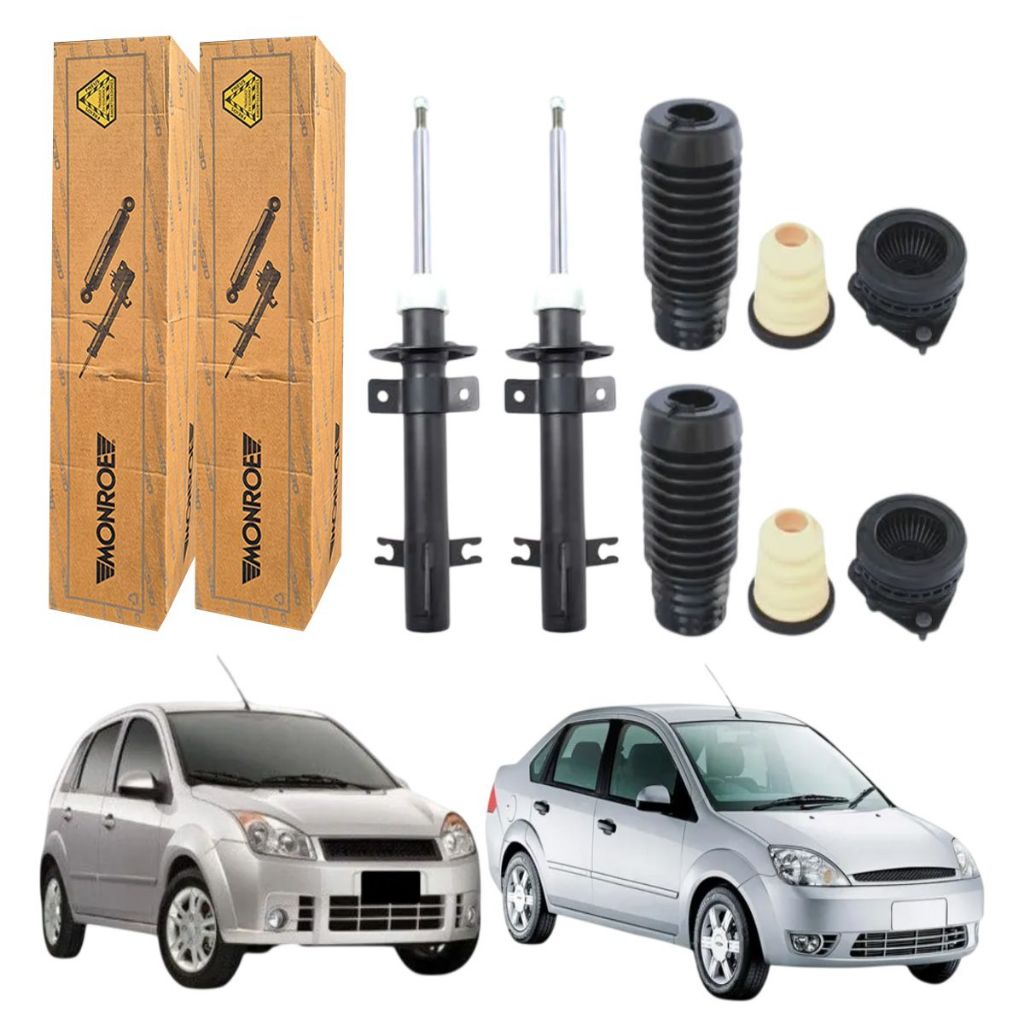 PAR AMORTECEDOR DIANTEIRO FIESTA 2003 A 2014 ORIGINAL MONROE + KIT