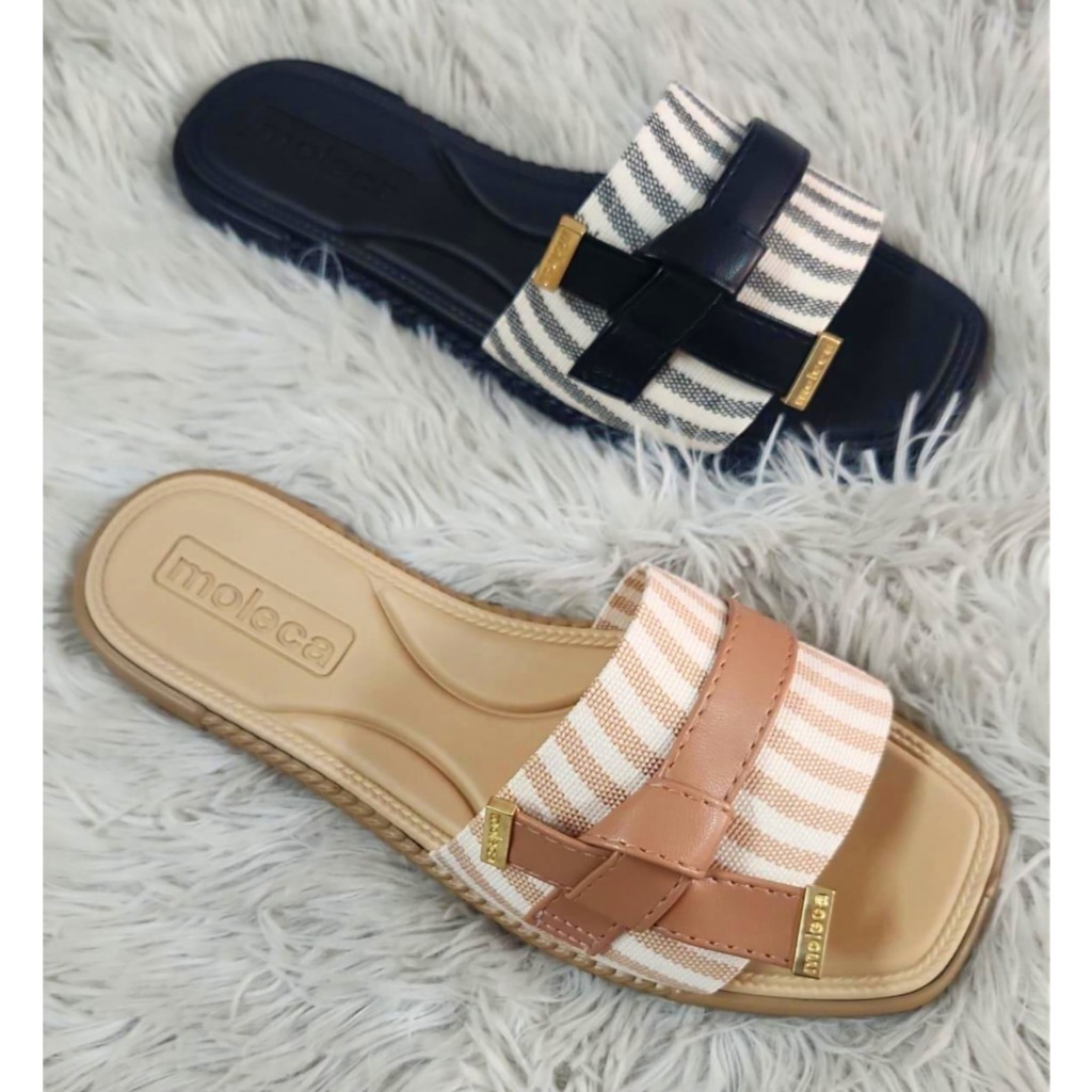 Sandália Chinelo Rasteira / Rasteirinha Moleca Feminino Slide 5494.220 Confortável Laço em Oferta na Shopee