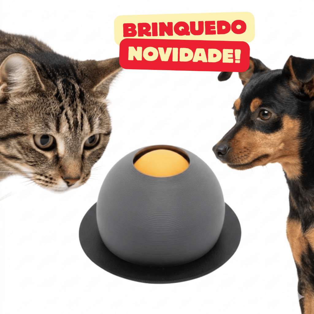 Brinquedo Comedouro de Lamber Lambedor para Cachorro Gato Alimentador Interativo Bolinha Giratória