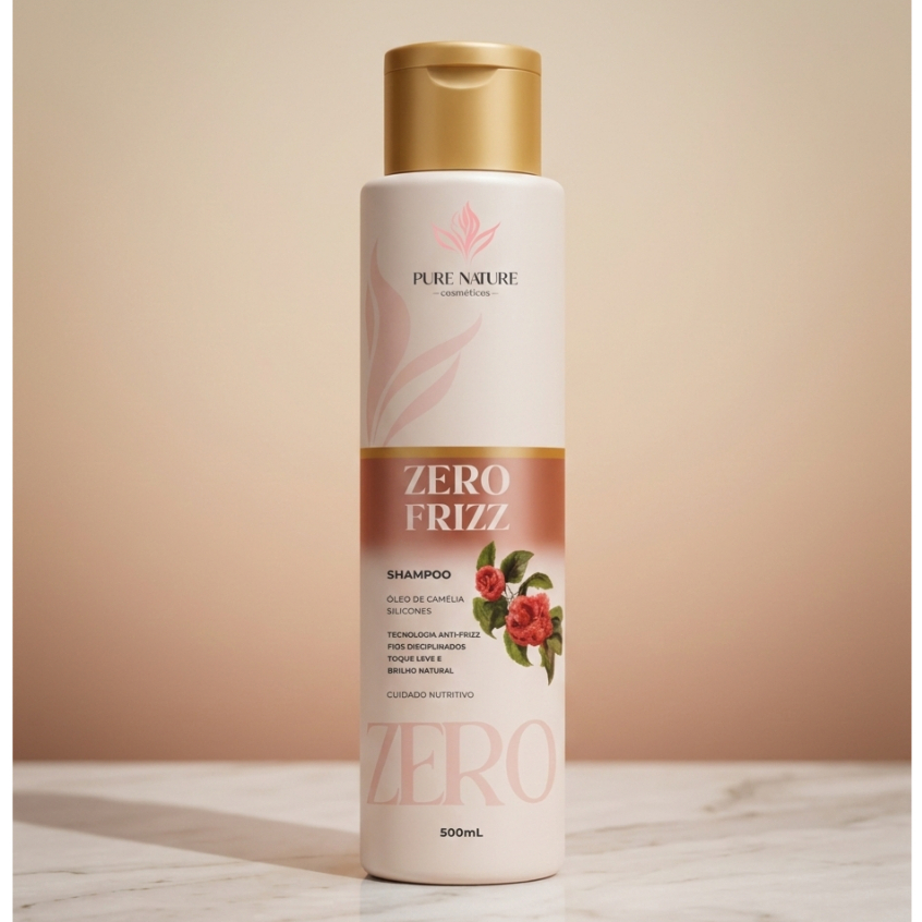 Shampoo Óleo de Camélia Pure Nature 500ml Zero Frizz Cabelo Macio e Brilhante em Oferta na Shopee