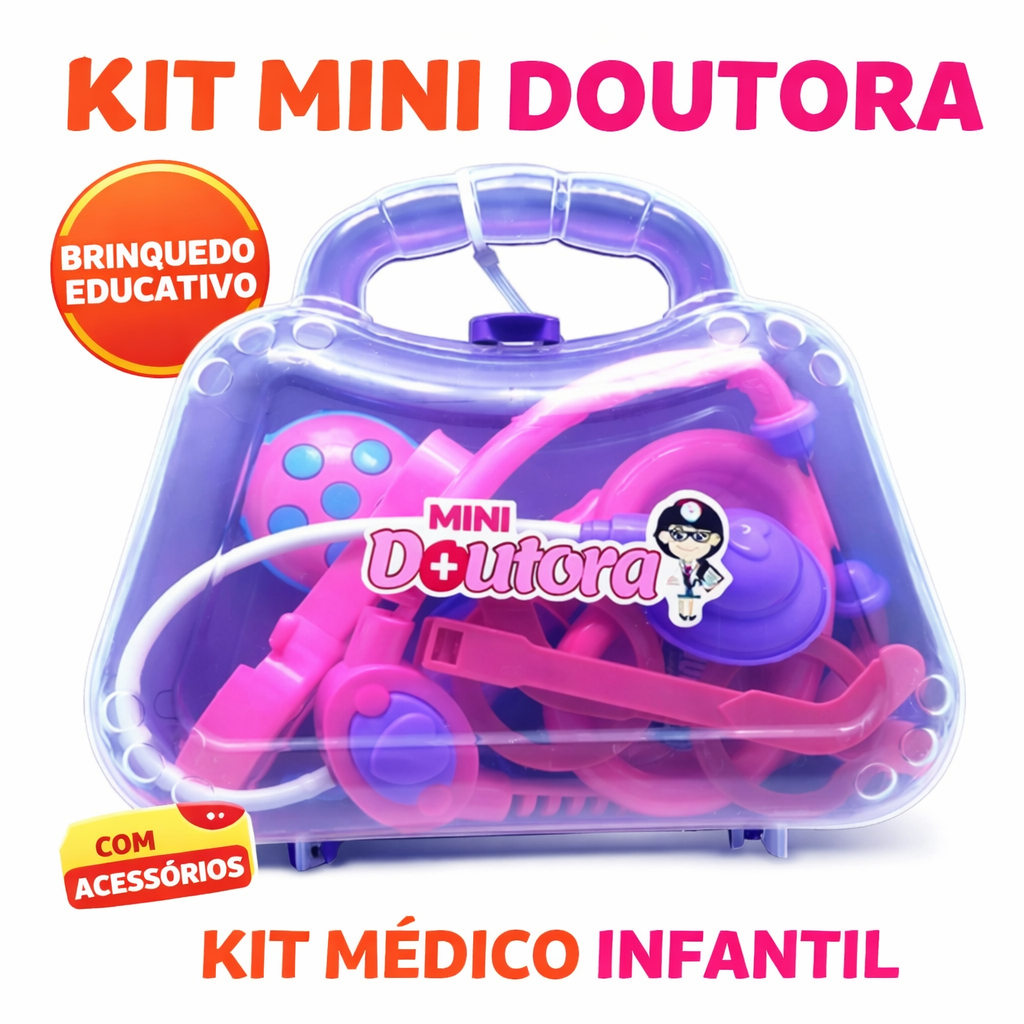 Maleta de Medico Mini Doutora Para brincar de Faz de Conta em Oferta na Shopee