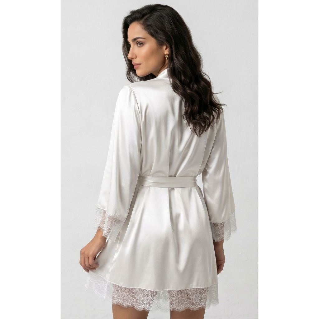 Robe de Cetim  com Renda Premium para Noiva