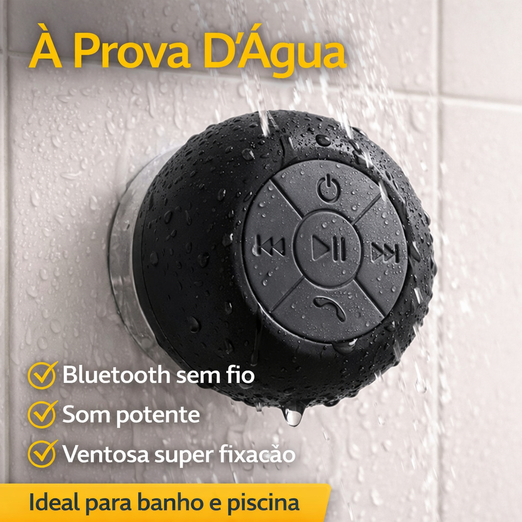 Mini Caixinha de Som Bluetooth ventosa a Prova D água para Banho Piscina Chuveiro em Oferta na Shopee