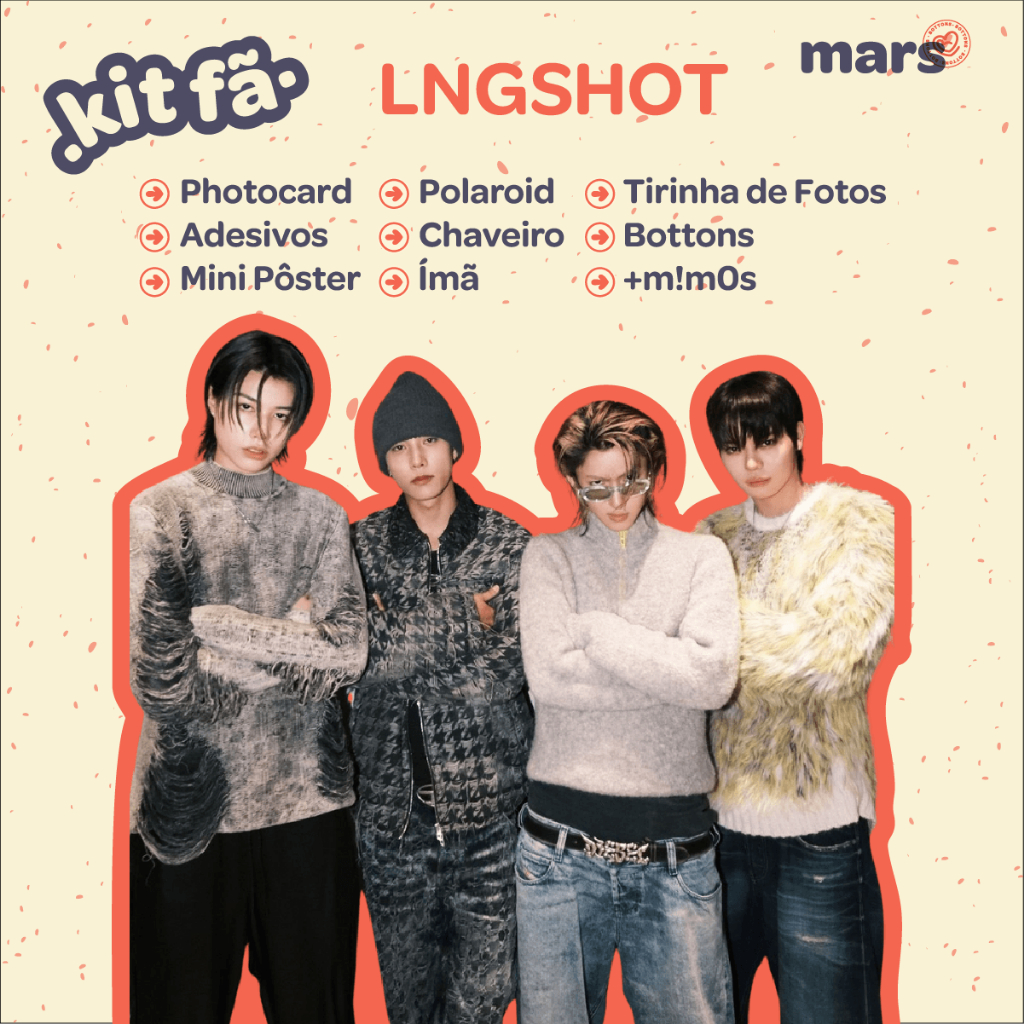 Kit Fã LNGSHOT - Photocard - Adesivos - Bottons - Chaveiro - Fotos (KPOP)