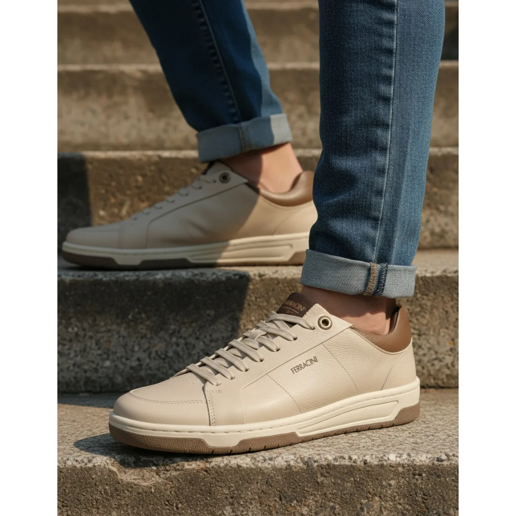 Sapatenis Ferracini Masculino Adulto Vox Dubay 8050617-c Cinza Original Couro Conforto