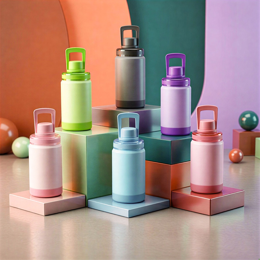 Garrafa Térmica Squeeze 400ml Inox Colorida Antiderrapante Alça - Esporte Academia Trabalho Escola
