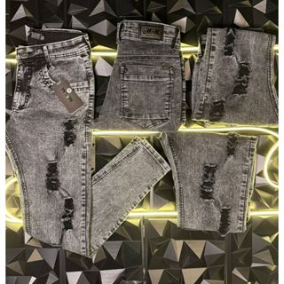 Calça Jeans Masculina Estilo Jogador Rasgada cinza com Elastano Slim Premium Moda Masculina marmorizada Envio Imediato em Oferta na Shopee