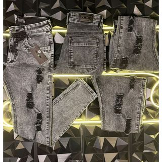 Calça Jeans Masculina Estilo Jogador Rasgada cinza com Elastano Slim Premium Moda Masculina marmorizada Envio Imediato