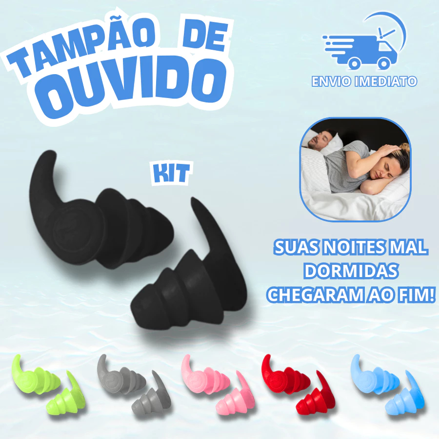 Kit 1 3 4  Pares Protetor Auricular Tampão de Ouvido Silicone Antirruído para Dormir Estudo Natação auditivo