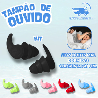 Kit 1 3 4  Pares Protetor Auricular Tampão de Ouvido Silicone Antirruído para Dormir Estudo Natação auditivo em Oferta na Shopee