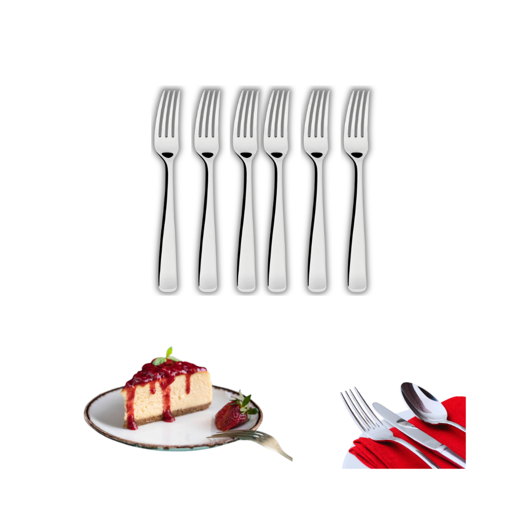 Garfo de Sobremesa Aço Inox  200 100 ou 50 Peças – Talheres para Bolo Elegância e Durabilidade