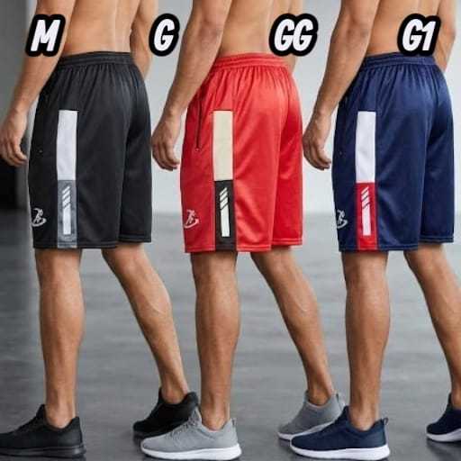 Kits 3 Shorts Esportivo Masculino Com Ziper No Bolsos E Bolso Traseiro em Oferta na Shopee