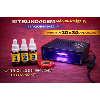 KIT BLINDAGEM DE CELULAR BÁSICO MÁQUINA MÉDIA + TRIO DE 10ml RENDE 20 À 30 APLICAÇÕES + FITA em Oferta na Shopee