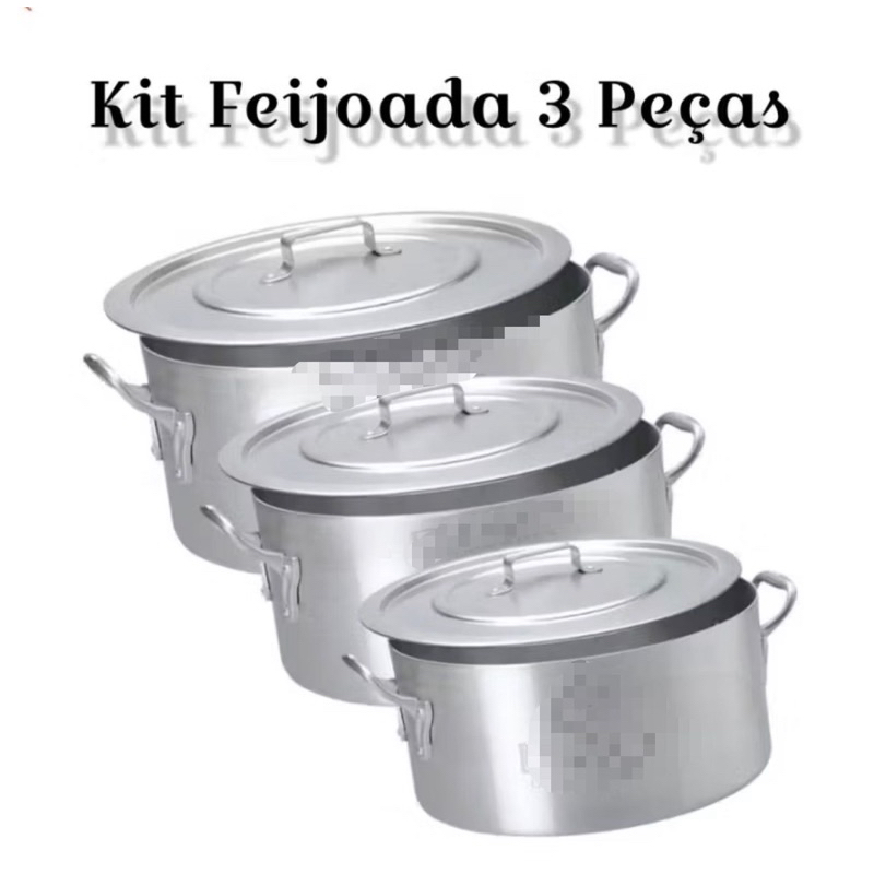 Kit panela feijoada de alumínio 3 peças