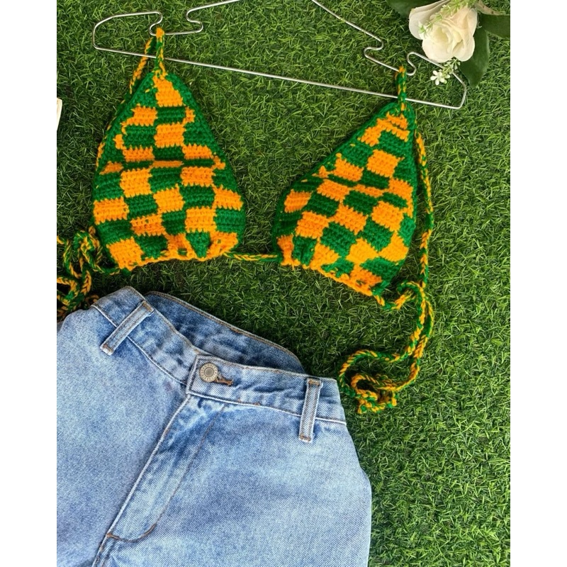 top em crochê escolha sua cor moda praia/ cropped de crochê verão copa do mundo/ seleção brasileira