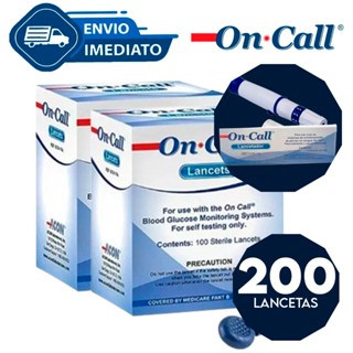 Kit 200 Lancetas + Lancetador On Call Plus 2 Preciso Diabetes Medidor On Call Envio Imediato em Oferta na Shopee