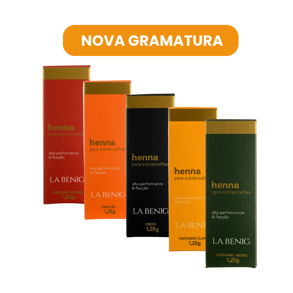 Kit 3 Henna La Benig Para Sobrancelhas Promoção em Oferta na Shopee