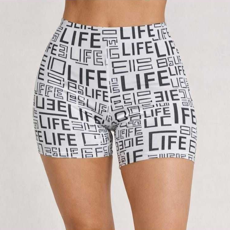 Shorts Feminino Fitness Suplex Meia Coxa Estampado Academia Treino Confortável Moda