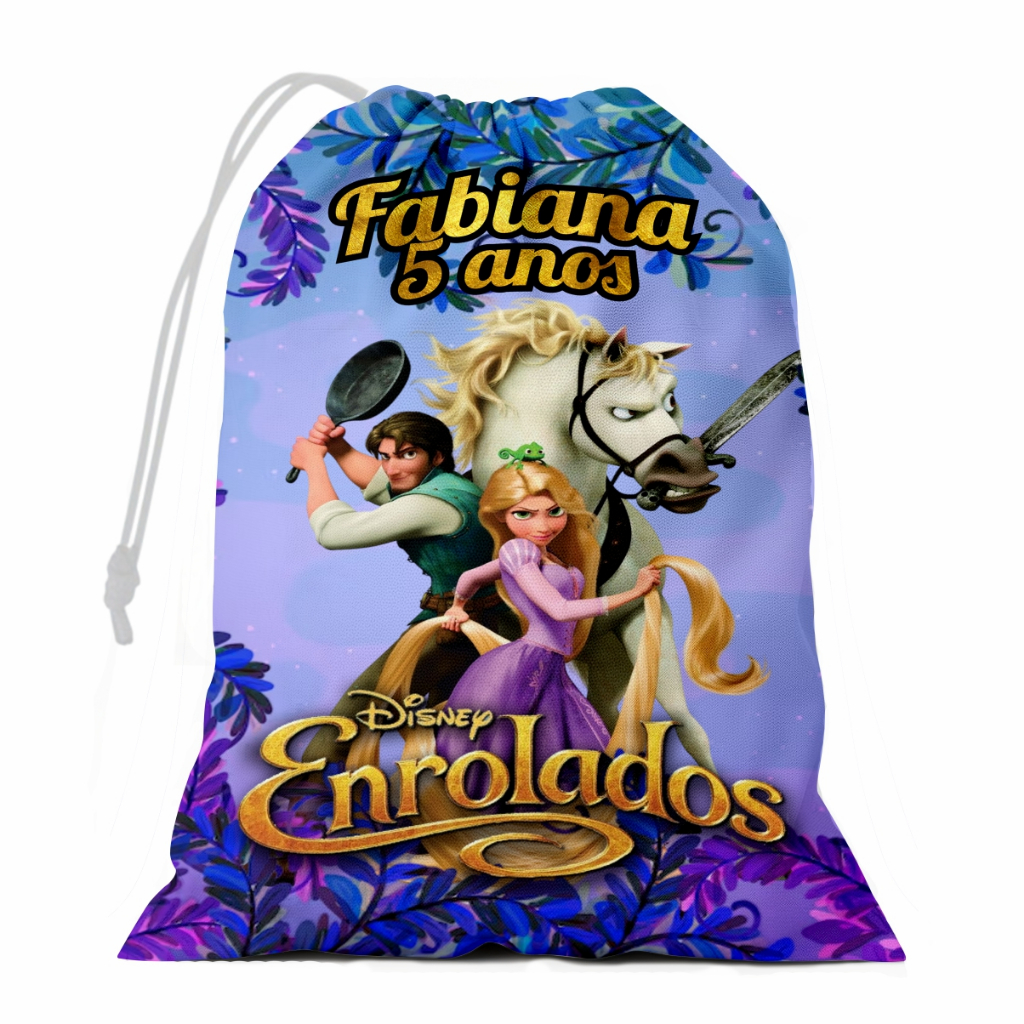 Saquinho Surpresa Enrolados 15x20 Personalizado com nome Lembrancinha Personalizada Festas e Aniversário