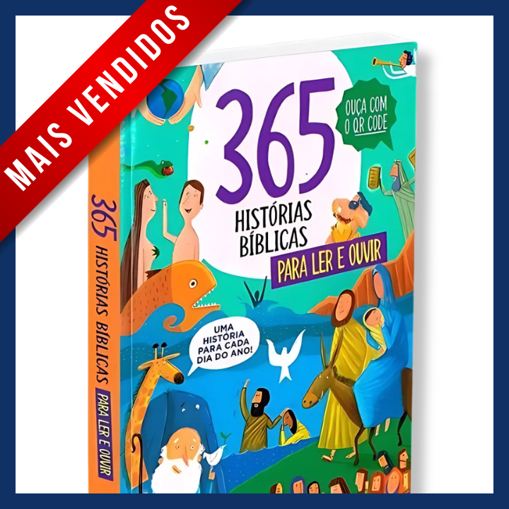 365 Histórias Bíblicas Ilustradas para Ler e Ouvir com QR Code - Bíblia Infantil para Crianças em Oferta na Shopee
