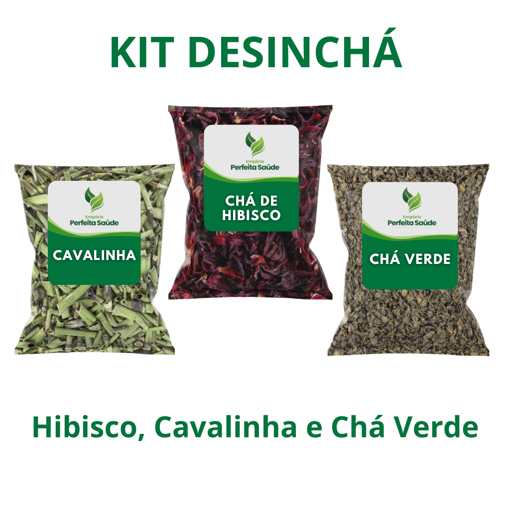 Kit Chá Detox Termogênico e Diurético Hibisco Cavalinha e Chá Verde em Oferta na Shopee