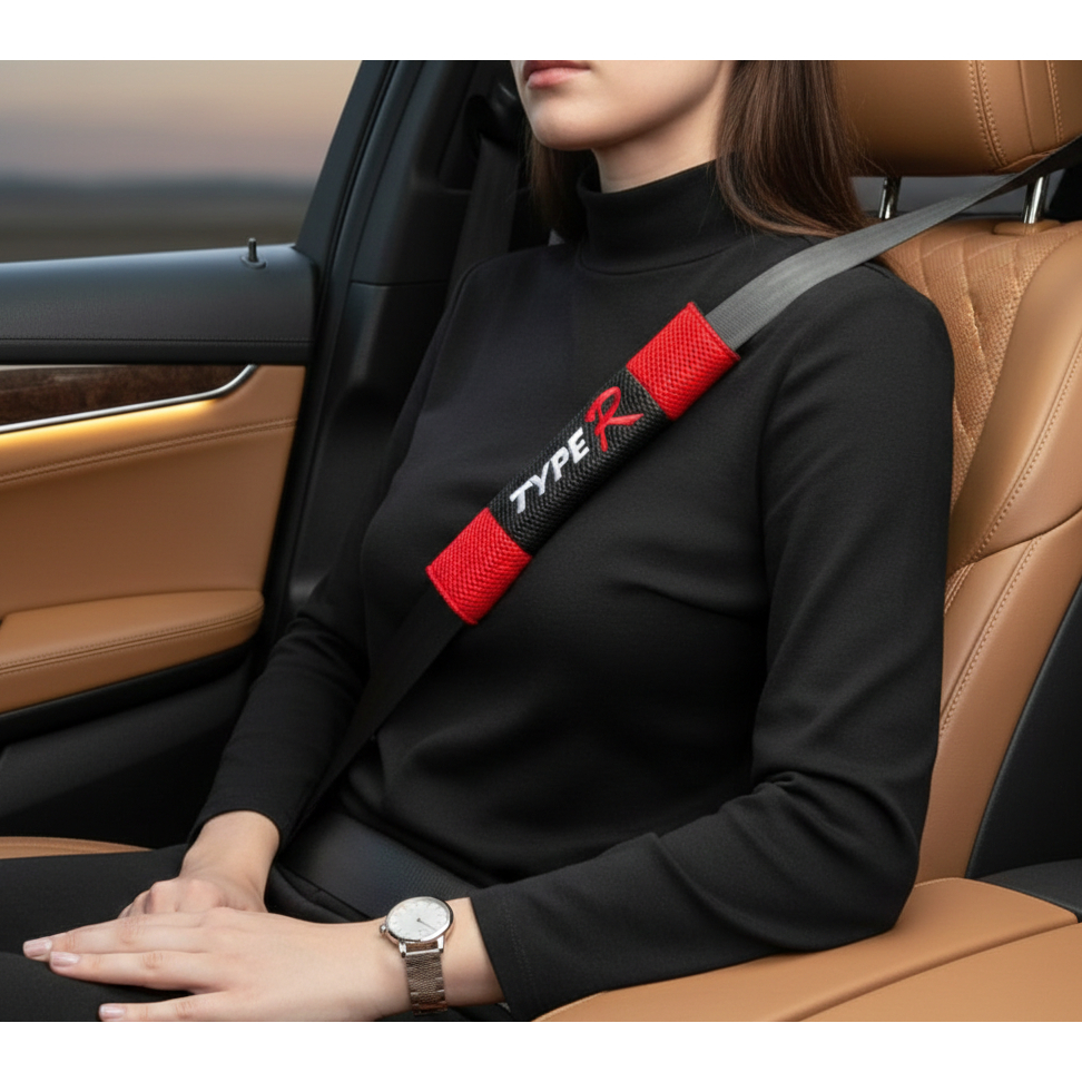 Capa Protetor para Cinto de Carro Universal Respirável Flexível em Poliéster Bordado