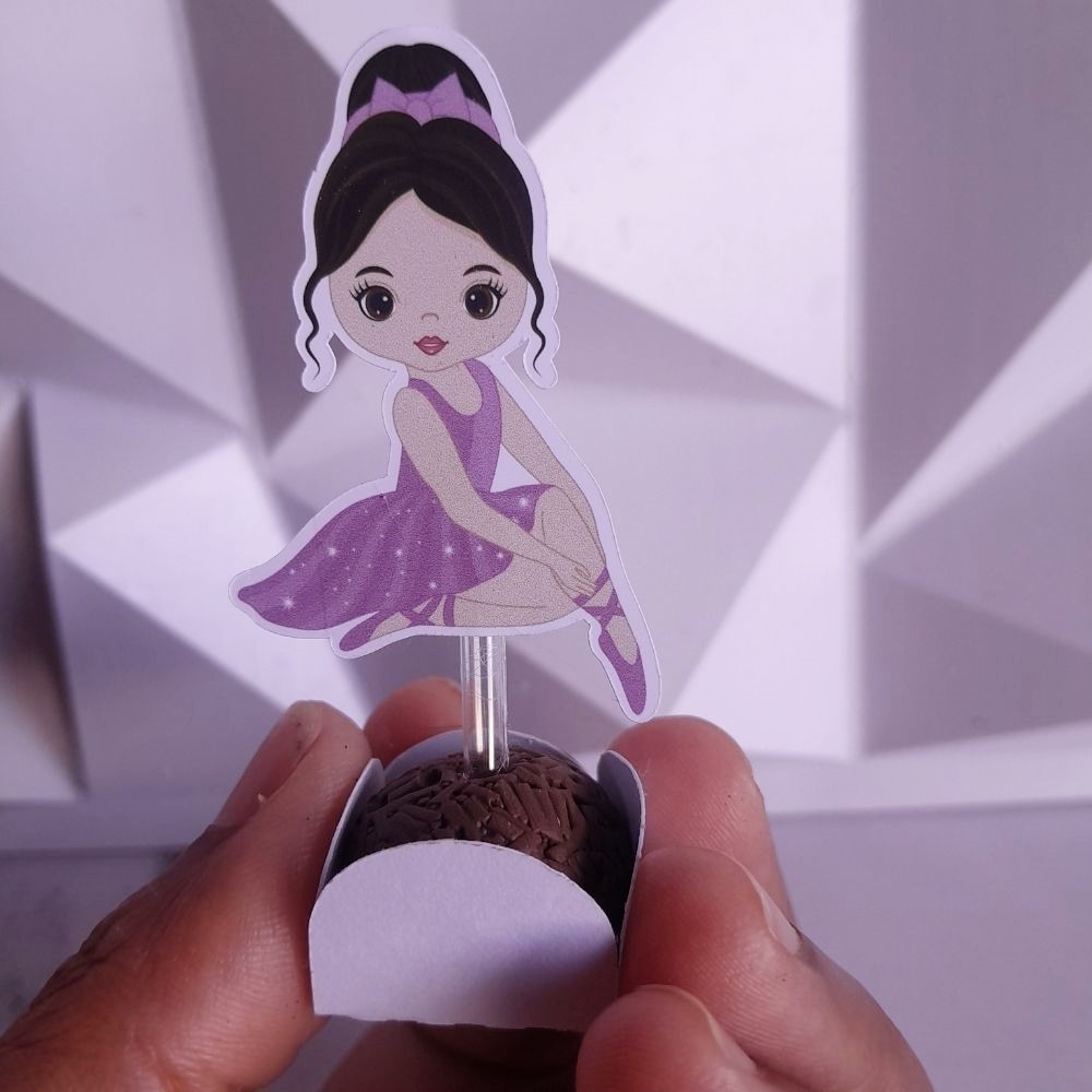 toper doce bailarinha personalizada no tema, lembrancinha festa aniversario