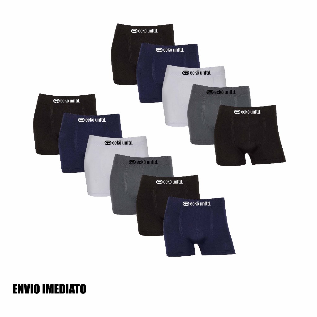 Kit 5 ou 11 cuecas boxer Ecko Originais Microfibra confortáveis Sem Costura