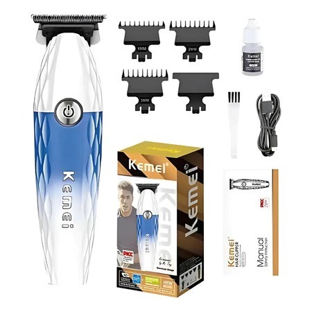 KM-1690A Máquina De Acabamento Cabelo Barba Profissional Recarregável Sem Fio 10W Zero Gaped 7700RPM em Oferta na Shopee