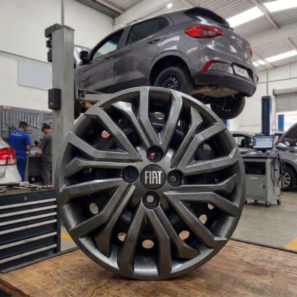 Jogo 4 Calotas Aro 15 Fiat Argo Cronos Mobi Palio + Emblema Carlota Esportiva Prata Preto Fosco Black Piano Grafite em Oferta na Shopee