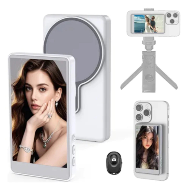 Tela Magnética Monitor Para Celular Sem Fio Smartphone Selfie Vlog Gravação