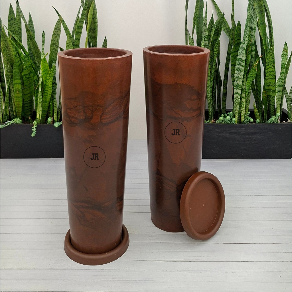Vaso Grande Alto para Plantas Decorativo Sala Jardim Polietileno Texturado Marmorzado