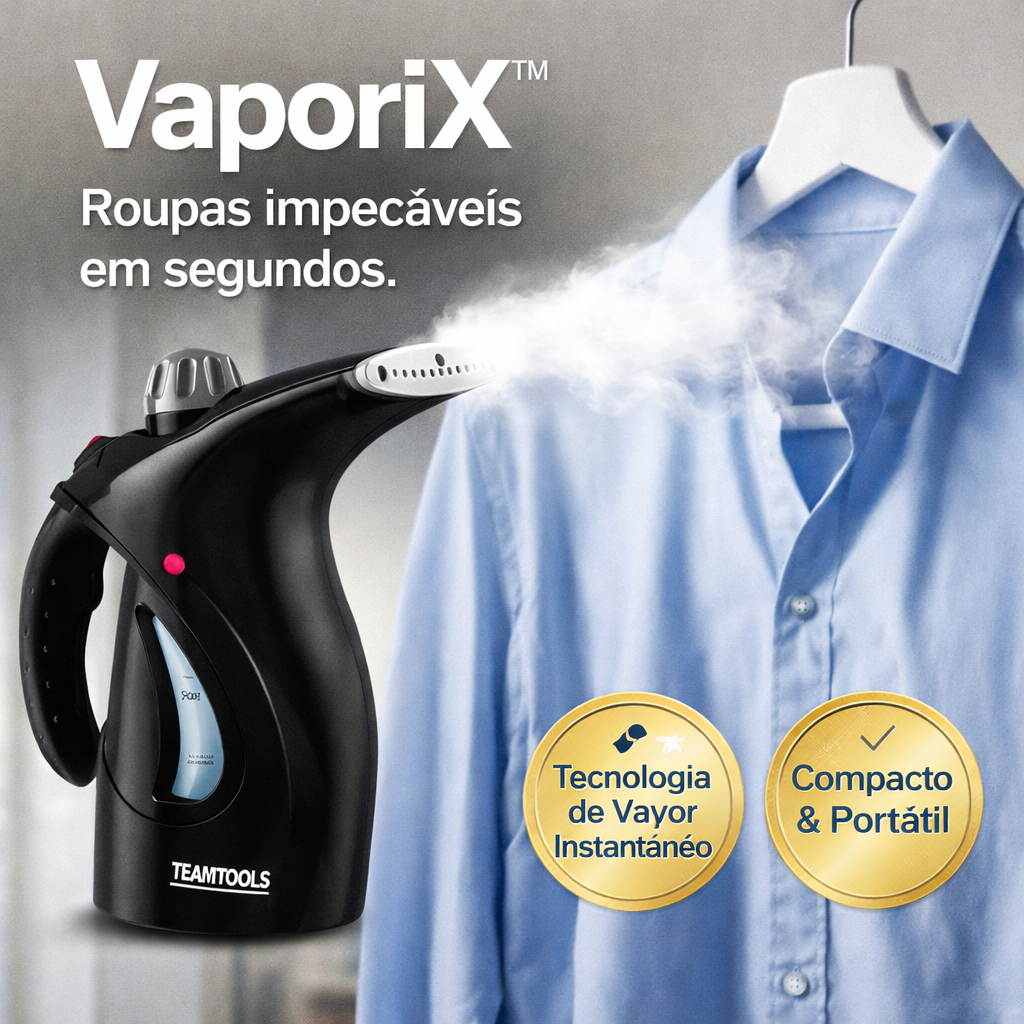 Passadeira a Vapor Portátil 127V VaporiX™ | Vaporizador de Roupas Removedor de Amassados