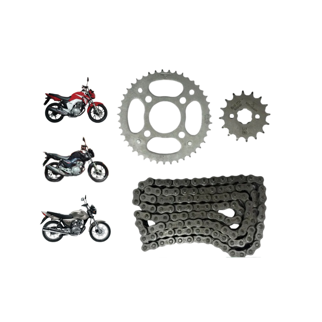 Kit Quit Relação Transmissão Andamento Tração COM  Retentor Honda CG Titan Fan 150 2004 até 2015 em Oferta na Shopee