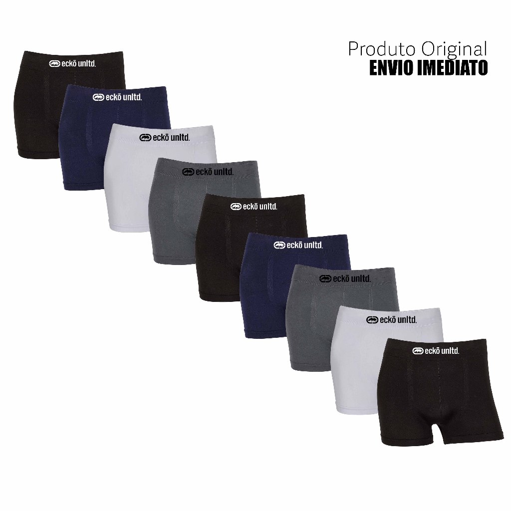 Kit 4 ou 9 cuecas boxer marca Ecko Microfibra Originais