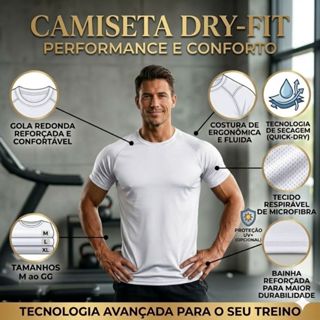 Camiseta Esportiva Masculina Dry Fit Premium M Ao Plus Ultra Performance AntiOdor e Anti Suor Treinos Atividades Físicas em Oferta na Shopee