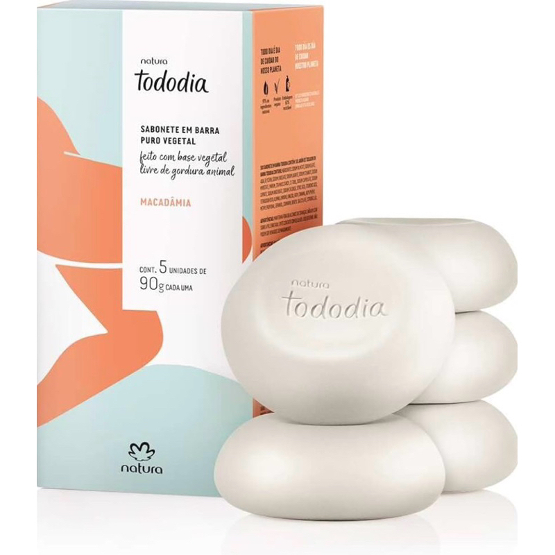 sabonete natura todo dia macadâmia caixa 5 unidades com 90g cada