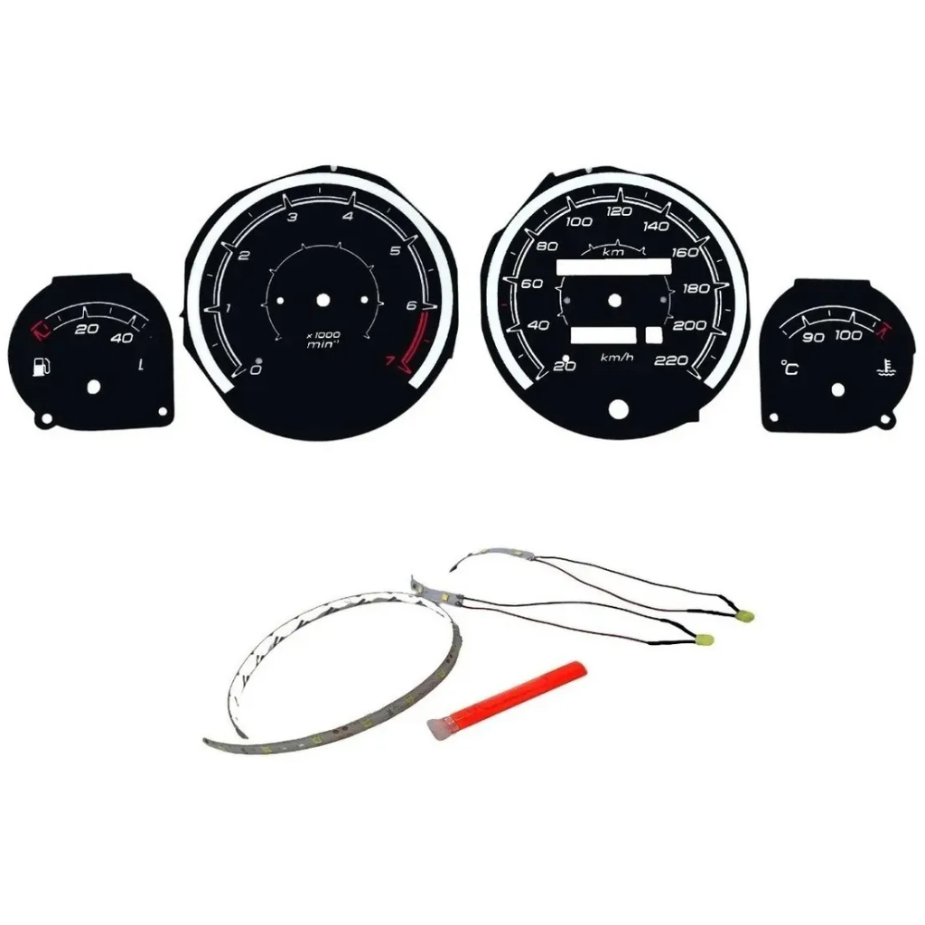 Acetato painel mostrador Corsa Wind RPM velocímetro iluminação vermelho