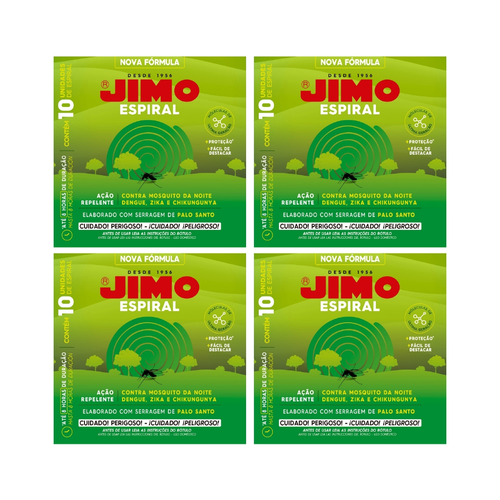 Repelente Espiral Jimo Mosquitos Insetos Voadores 8h 40un