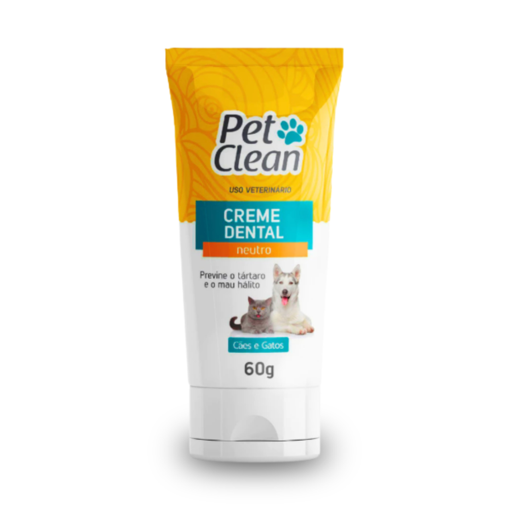 Creme Dental Pasta de Dente para Cachorro e Gato Pet Shop Pet Clean Neutro 60g